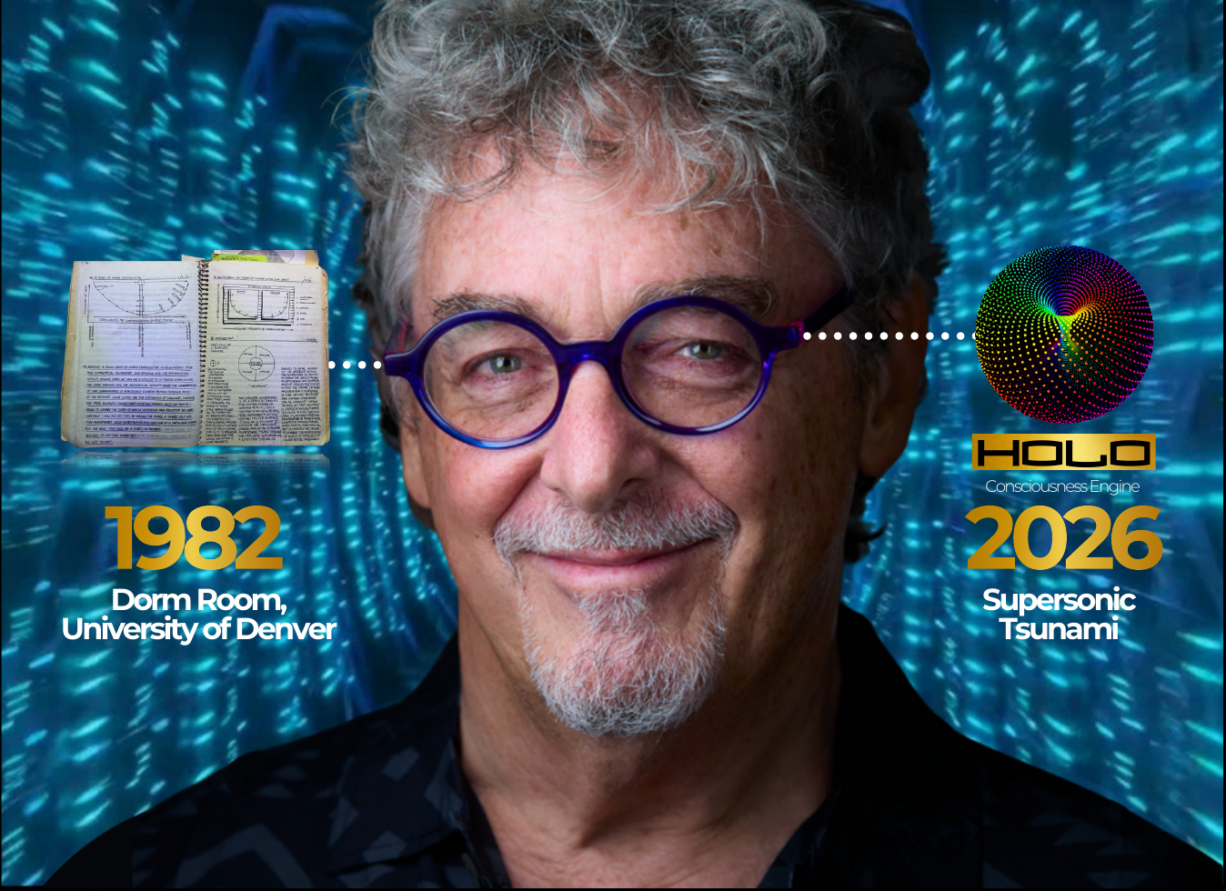 Brooks Cole, from the 1982 consciousness notebook to HOLO in 2026