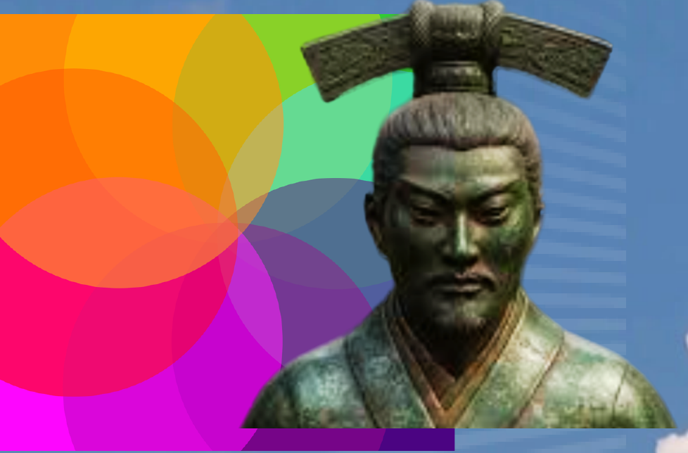 Ancient Chinese figure with the original eight-dimensional petal artwork